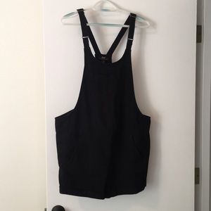 Black maternity short overalls